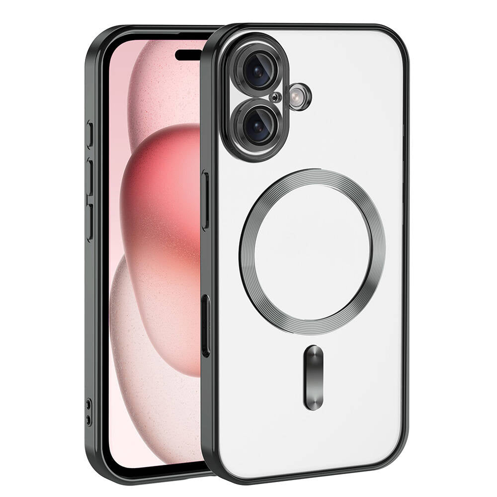 Apple iPhone 16 Plus Kılıf Kamera Korumalı M-safe Wireless Şarj Özellikli Zore Demre Kapak