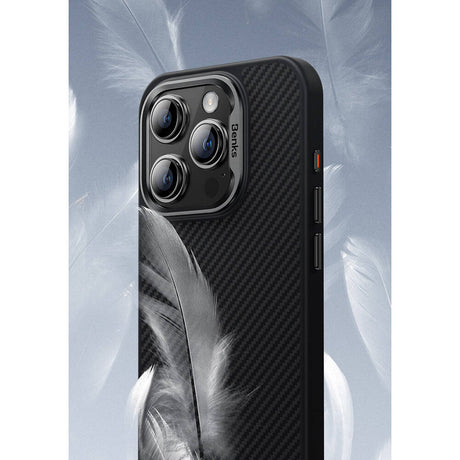 Apple iPhone 16 Plus Kılıf Karbon Fiber M-safe Şarj Özellikli Benks Hybrid ArmorPro 600D Kevlar Kapak
