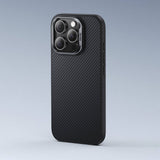 Apple iPhone 16 Plus Kılıf Karbon Fiber M-safe Şarj Özellikli Benks Hybrid ArmorPro 600D Kevlar Kapak