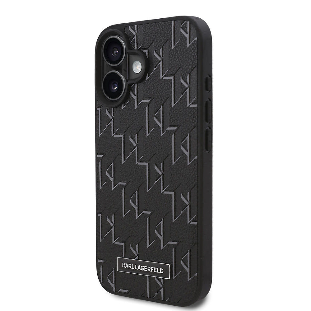 Apple iPhone 16 Plus Kılıf Karl Lagerfeld Orjinal Lisanslı M-safe Şarj Özellikli KL Yazılı Hot Stamp Kapak