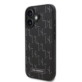 Apple iPhone 16 Plus Kılıf Karl Lagerfeld Orjinal Lisanslı M-safe Şarj Özellikli KL Yazılı Hot Stamp Kapak