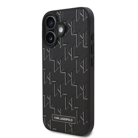 Apple iPhone 16 Plus Kılıf Karl Lagerfeld Orjinal Lisanslı M-safe Şarj Özellikli KL Yazılı Hot Stamp Kapak