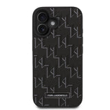 Apple iPhone 16 Plus Kılıf Karl Lagerfeld Orjinal Lisanslı M-safe Şarj Özellikli KL Yazılı Hot Stamp Kapak