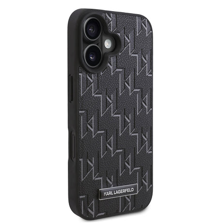 Apple iPhone 16 Plus Kılıf Karl Lagerfeld Orjinal Lisanslı M-safe Şarj Özellikli KL Yazılı Hot Stamp Kapak
