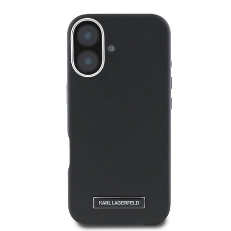 Apple iPhone 16 Plus Kılıf Karl Lagerfeld Orjinal Lisanslı M-safe Şarj Özellikli Metal Kamera ve Buton Tasarımlı Plaka Logolu PU Deri Kapak