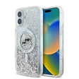 Apple iPhone 16 Plus Kılıf Karl Lagerfeld Orjinal Lisanslı M-safe Şarj Özellikli Sıvılı Simli K&C Heads Kapak