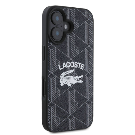 Apple iPhone 16 Plus Kılıf Lacoste Orjinal Lisanslı M-safe Şarj Özellikli Mono Vintage Logo Kapak