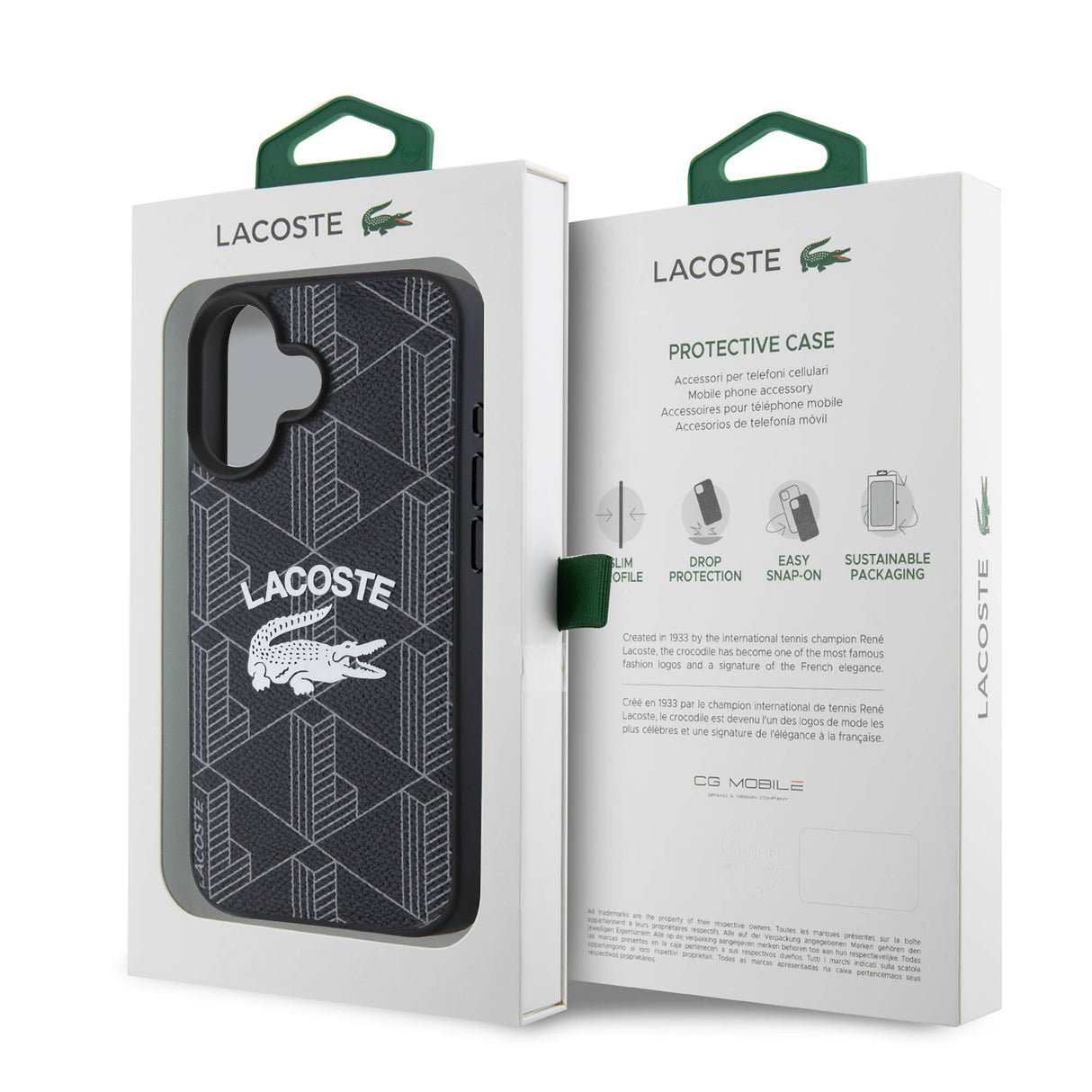 Apple iPhone 16 Plus Kılıf Lacoste Orjinal Lisanslı M-safe Şarj Özellikli Mono Vintage Logo Kapak