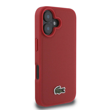Apple iPhone 16 Plus Kılıf Lacoste Orjinal Lisanslı PU Pike Desenli Arka Yüzey İkonik Timsah Dokuma Logolu Kapak