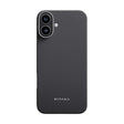 Apple iPhone 16 Plus Kılıf M-safe Şarj Özellikli 600D Aramid Fiber Pitaka Ultra-Slim Classic Serisi Black-Grey Twill Kapak