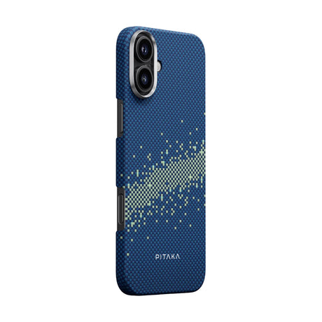 Apple iPhone 16 Plus Kılıf M-safe Şarj Özellikli Aramid Fiber Pitaka Tactile Woven Starpeak Serisi Milky Way Galaxy Kapak