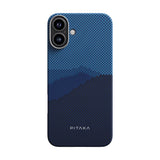 Apple iPhone 16 Plus Kılıf M-safe Şarj Özellikli Aramid Fiber Pitaka Tactile Woven Starpeak Serisi Over The Horizon Kapak