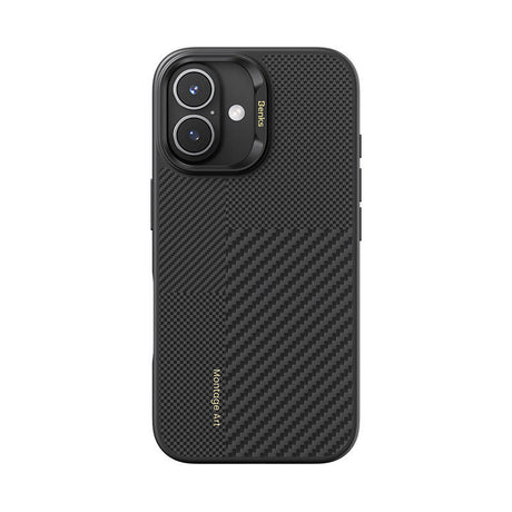 Apple iPhone 16 Plus Kılıf M-safe Şarj Özellikli Karbon Fiber Benks Montage Hybrid ArmorPro Kevlar Kapak