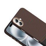 Apple iPhone 16 Plus Kılıf M-safe Şarj Özellikli Karbon Fiber Görünümlü Zore Gros Kapak
