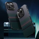 Apple iPhone 16 Plus Kılıf M-safe Şarj Özellikli Karbon Fiber Tasarımlı Benks Aurora ArmorAir Kevlar Kapak