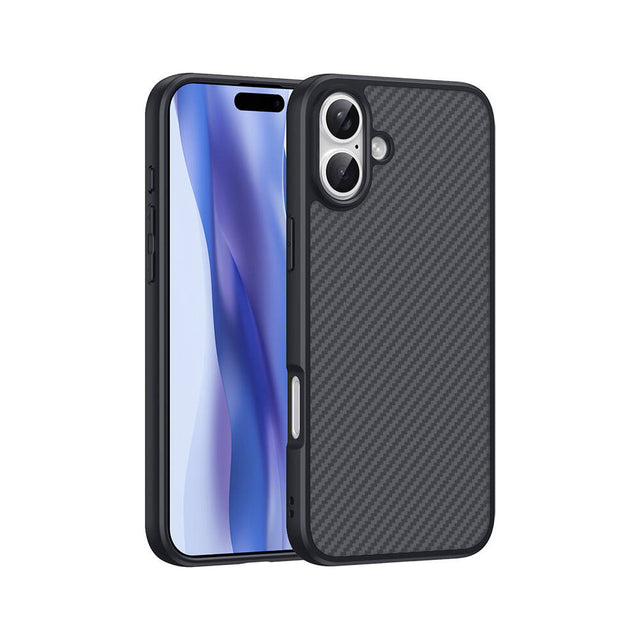 Apple iPhone 16 Plus Kılıf M-safe Şarj Özellikli Karbon Fiber Tasarımlı Zore Elnino Kapak
