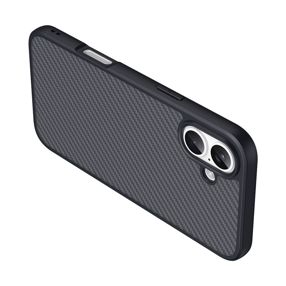 Apple iPhone 16 Plus Kılıf M-safe Şarj Özellikli Karbon Fiber Tasarımlı Zore Elnino Kapak