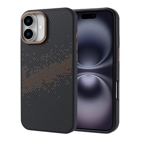 Apple iPhone 16 Plus Kılıf M-safe Şarj Özellikli Karbon Fiber Tasarımlı Zore Vave Kapak