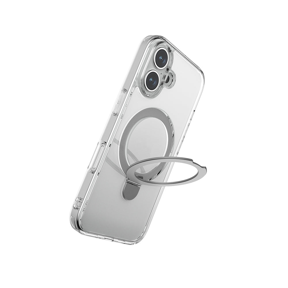 Apple iPhone 16 Plus Kılıf M-safe Şarj Özellikli Raptic Air Stand Serisi Buzlu Transparan Tasarımlı Standlı Kapak