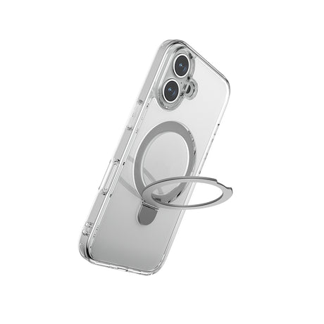 Apple iPhone 16 Plus Kılıf M-safe Şarj Özellikli Raptic Air Stand Serisi Buzlu Transparan Tasarımlı Standlı Kapak