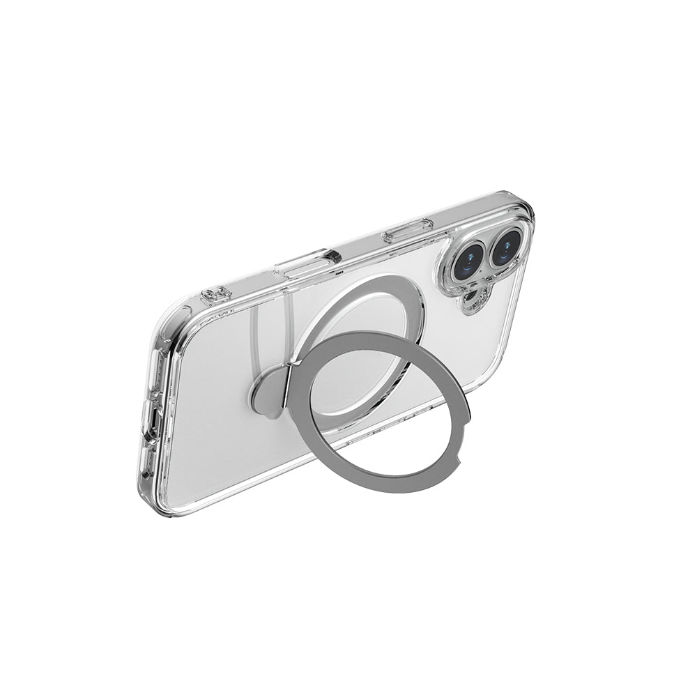 Apple iPhone 16 Plus Kılıf M-safe Şarj Özellikli Raptic Air Stand Serisi Buzlu Transparan Tasarımlı Standlı Kapak