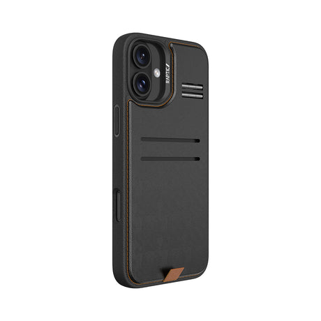 Apple iPhone 16 Plus Kılıf M-safe Şarj Özellikli Raptic Slim Wallet Serisi Deri Görünümlü Kartlıklı Standlı Kapak