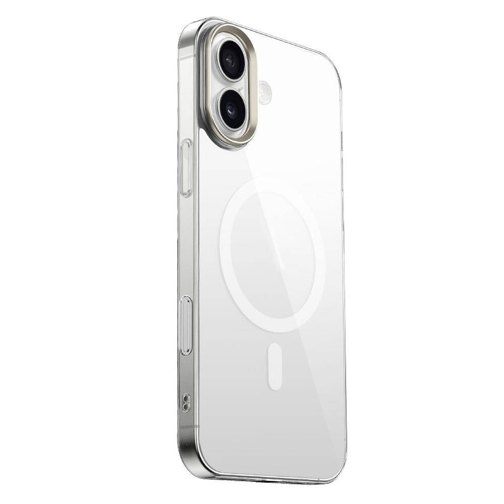 Apple iPhone 16 Plus Kılıf M-safe Şarj Özellikli Şeffaf Cam Arka Yüzey Zore G-Glass Kapak