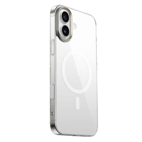 Apple iPhone 16 Plus Kılıf M-safe Şarj Özellikli Şeffaf Cam Arka Yüzey Zore G-Glass Kapak
