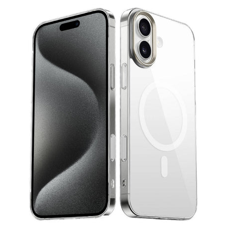 Apple iPhone 16 Plus Kılıf M-safe Şarj Özellikli Şeffaf Cam Arka Yüzey Zore G-Glass Kapak