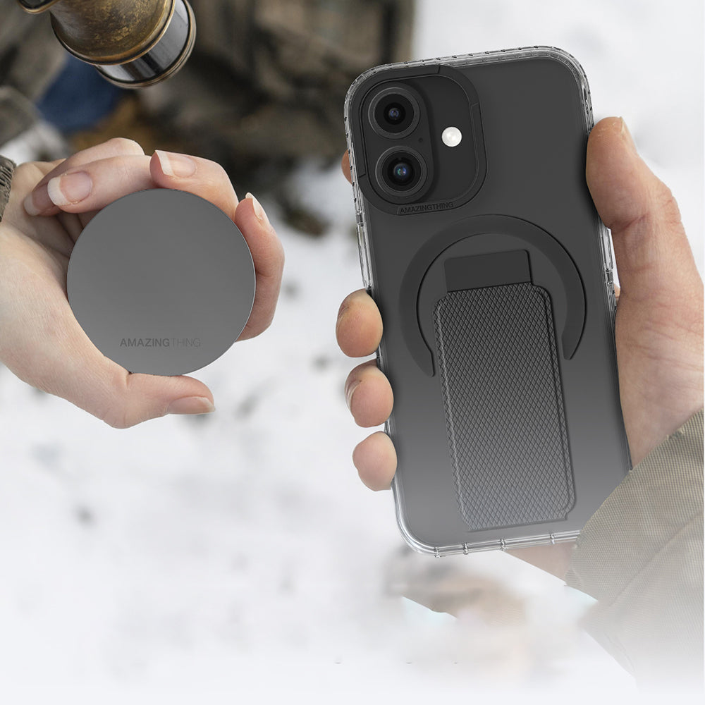 Apple iPhone 16 Plus Kılıf M-safe Şarj Özellikli Standlı Amazingthing Titan Pro Plus Kapak