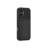 Apple iPhone 16 Plus Kılıf M-safe Şarj Özellikli Standlı Kartlıklı Set Amazinghing Glamour Luxe Serisi Kapak
