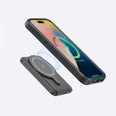 Apple iPhone 16 Plus Kılıf M-safe Şarj Özellikli Standlı Kartlıklı Set Amazinghing Glamour Luxe Serisi Kapak