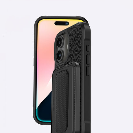 Apple iPhone 16 Plus Kılıf M-safe Şarj Özellikli Standlı Kartlıklı Set Amazinghing Glamour Luxe Serisi Kapak