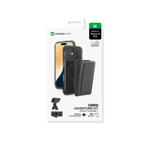 Apple iPhone 16 Plus Kılıf M-safe Şarj Özellikli Standlı Set Amazingthing Omni Adventure Serisi Kapak