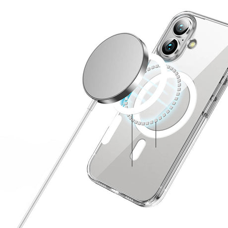 Apple iPhone 16 Plus Kılıf M-safe Şarj Özellikli Transparan Sert PC Wlons Pita Kapak