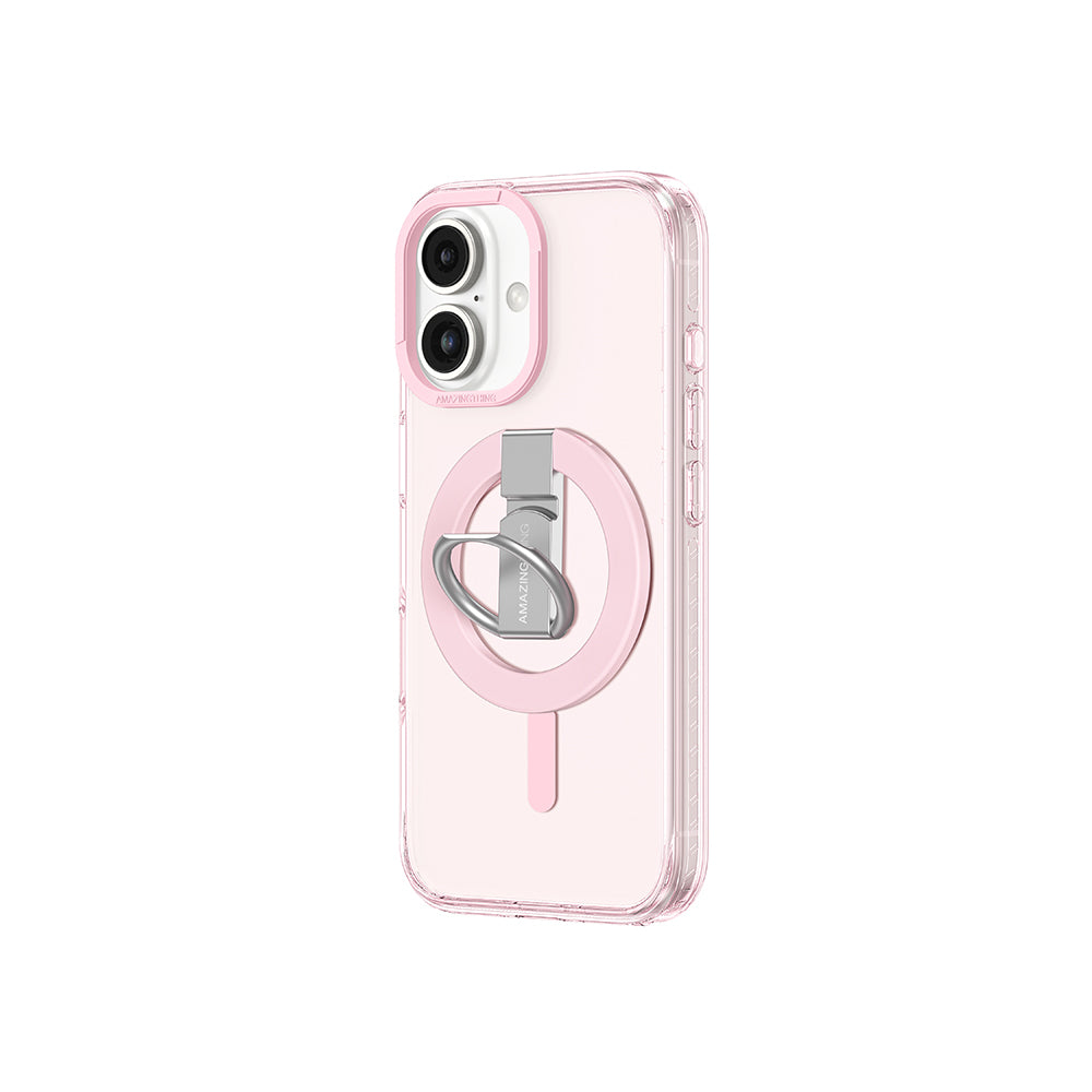 Apple iPhone 16 Plus Kılıf M-safe Şarj Özellikli Yüzük Standlı Amazingthing Titan Pro Serisi Kapak