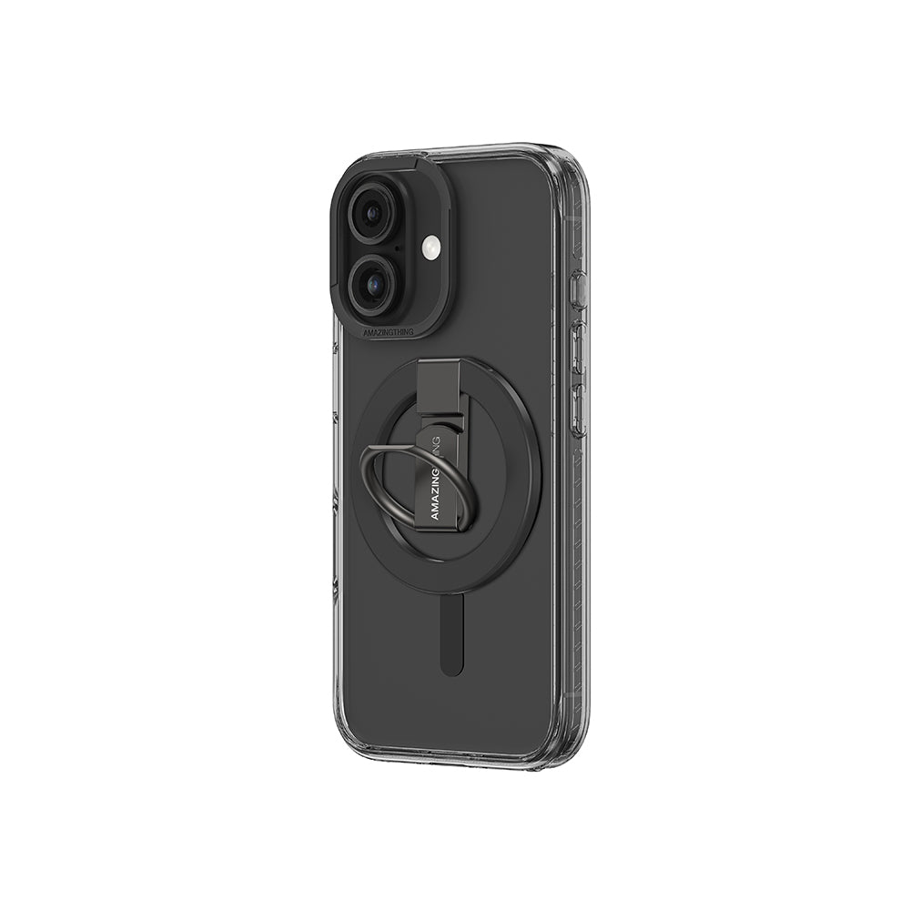 Apple iPhone 16 Plus Kılıf M-safe Şarj Özellikli Yüzük Standlı Amazingthing Titan Pro Serisi Kapak