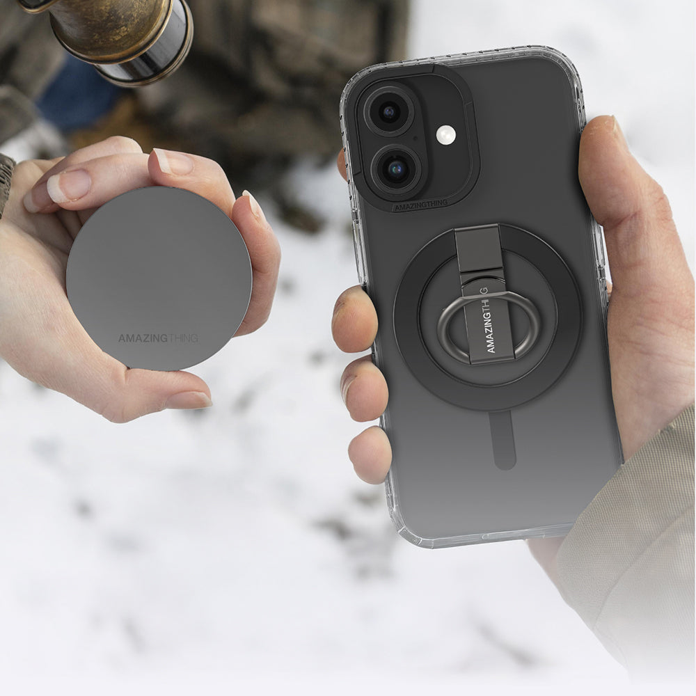 Apple iPhone 16 Plus Kılıf M-safe Şarj Özellikli Yüzük Standlı Amazingthing Titan Pro Serisi Kapak