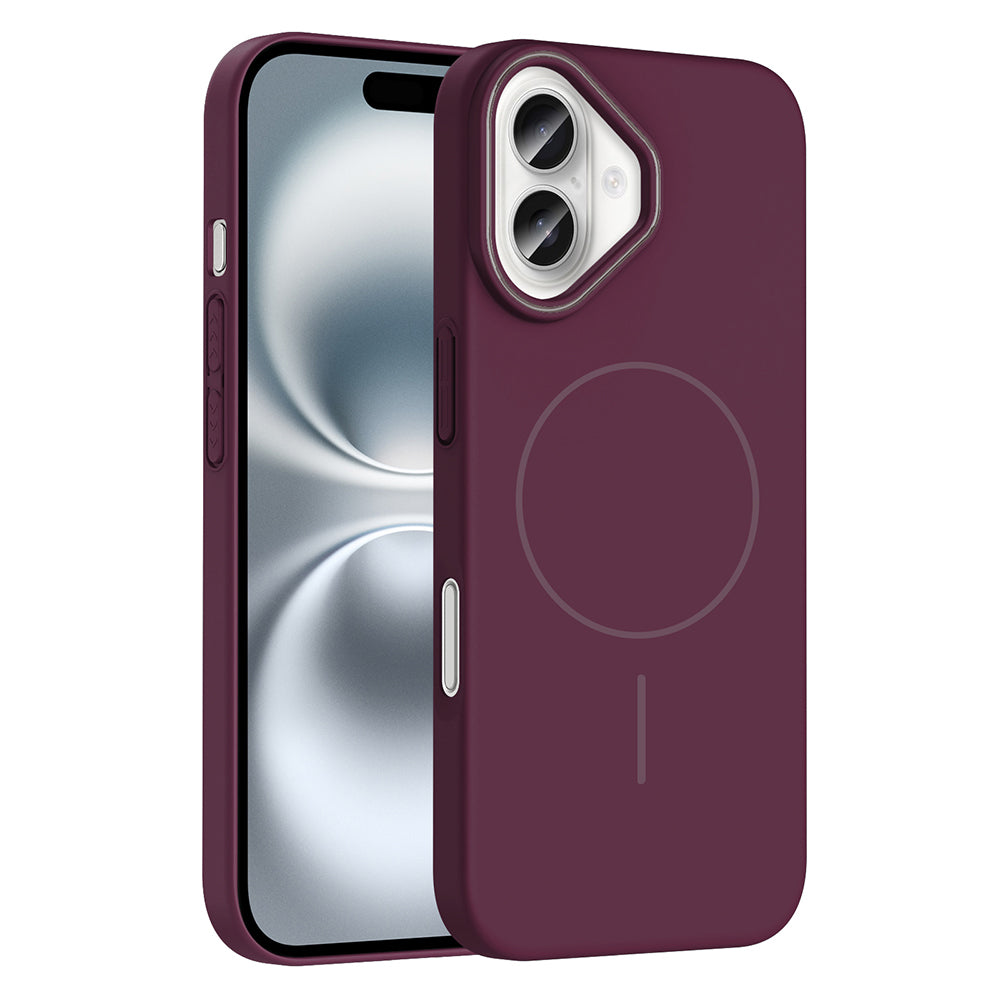 Apple iPhone 16 Plus Kılıf M-safe Şarj Özellikli Zore Ruby Sert Kapak