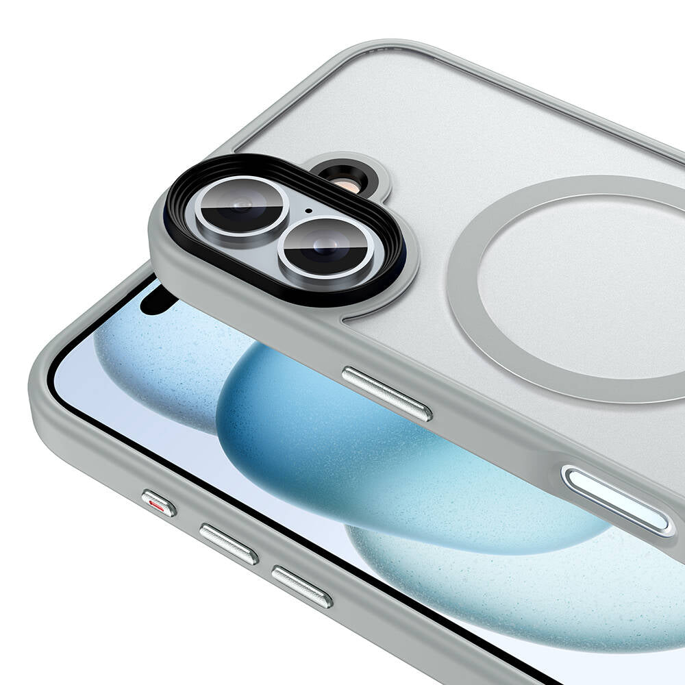 Apple iPhone 16 Plus Kılıf Mat Arka Yüzey Wireless Şarj Özellikli Zore Flet M-safe Kapak