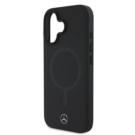 Apple iPhone 16 Plus Kılıf Mercedes Benz M-safe Şarj Özellikli Yumuşak Deri Orjinal Lisanslı Kapak