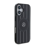 Apple iPhone 16 Plus Kılıf Mercedes Benz Orjinal Lisanslı M-safe Şarj Özellikli Çift Katmanlı Paralel Çizgi Desenli Kapak