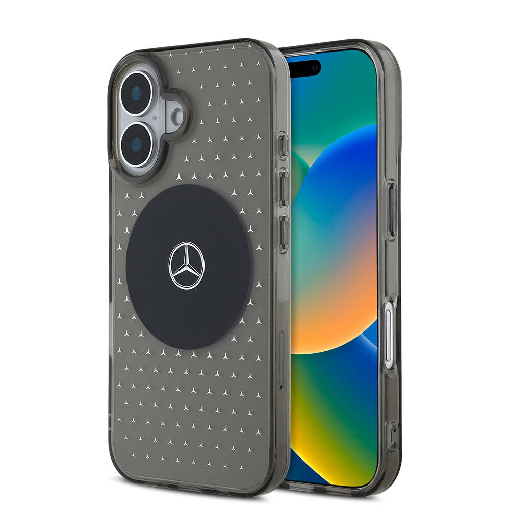 Apple iPhone 16 Plus Kılıf Mercedes Benz Orjinal Lisanslı M-safe Şarj Özellikli Yıldız Desenli Transparan Kapak