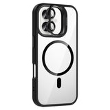 Apple iPhone 16 Plus Kılıf Standlı ve Kamera Lens Hediyeli M-Safe Şarj Özellikli Zore Etro Kapak