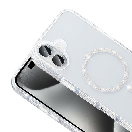 Apple iPhone 16 Plus Kılıf Taşlı Tasarım M-safe Şarj Özellikli Zore Koment Silikon Kapak