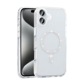 Apple iPhone 16 Plus Kılıf Taşlı Tasarım M-safe Şarj Özellikli Zore Koment Silikon Kapak