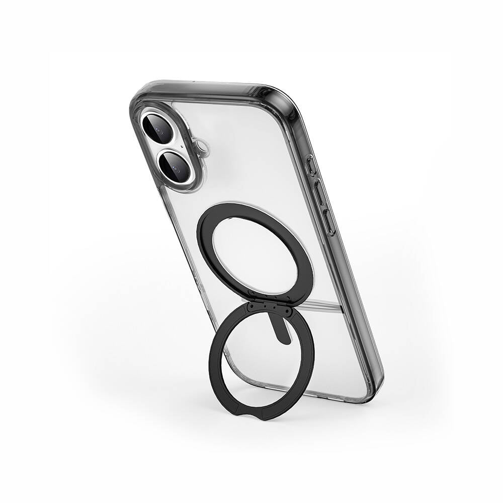 Apple iPhone 16 Plus Kılıf Wiwu MCC-201 iShield Ultra Serisi M-safe Şarj Özellikli Standlı Crystal Sert PC Kapak