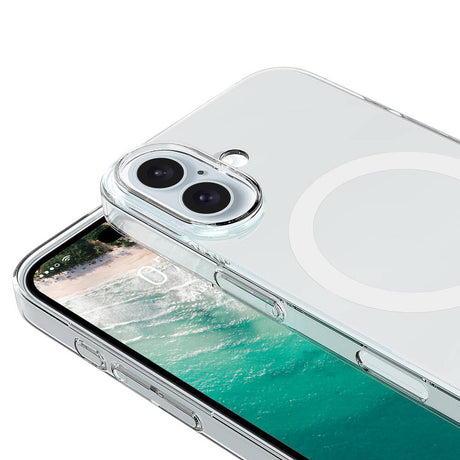 Apple iPhone 16 Plus Kılıf Zore M-safe Şarj Özellikli Şeffaf Tek Kamera Çerçeveli Porto Kapak