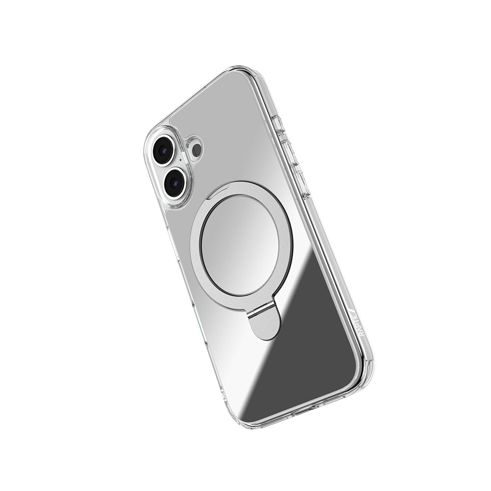 Apple iPhone 16 Plus M-safe Şarj Özellikli Kılıf Raptic Air Stand Serisi Aynalı Arka Yüzey Standlı Kapak