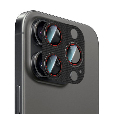 Apple iPhone 16 Pro CaseWorld Karbon Fiber Serisi Anti Reflective Ultra Clear Full Kamera Lens Koruyucu